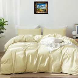 Butter Yellow Linen Duvet Cover Set, Softened Quilt - King, Queen, All Sizes - thumbnail 3