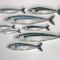 Hand-Made Mackerel Sculptures, Fish Wall Art, Decor, Marine Shoal, Gift, Original Art - thumbnail 2
