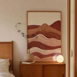 Abstract Desert Landscape Poster, Terracotta Wave Wall Art, Minimal Earth Tone Print - thumbnail 2