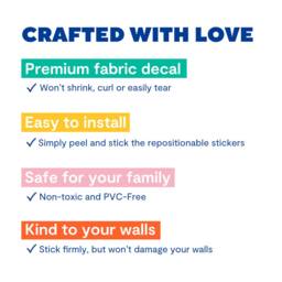 Dinosaur Wall Stickers - Decals For Kids' Bedroom, Nursery, Playroom PVC-Free, No Odour Reusable Peel & Stick Fabric Decal - thumbnail 2
