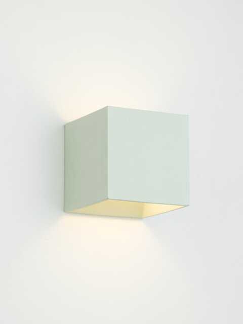 Sage Green Concrete Wall Sconce Minimalist Cube Lamp, Handmade in Italy - image 1