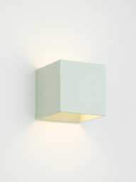 Sage Green Concrete Wall Sconce Minimalist Cube Lamp, Handmade in Italy - thumbnail 1