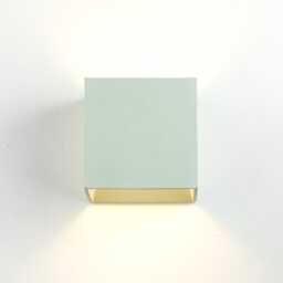 Sage Green Concrete Wall Sconce Minimalist Cube Lamp, Handmade in Italy - thumbnail 2