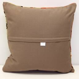 Vintage Kilim Pillow Cover 18x18, Wool Chevron Throw Cushion - thumbnail 4