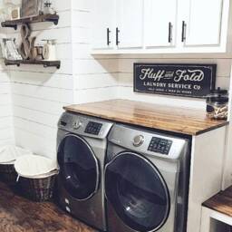 Laundry Wall Decor Art - Wrapped Canvas Sign Fluff & Fold Service Co Farmhouse Room Wash - thumbnail 3