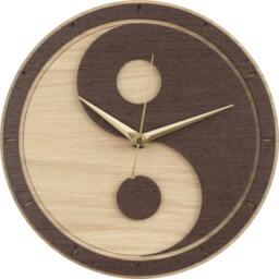 Yin Yang Wooded Clock. Handmade Inuk - thumbnail 1