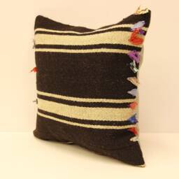 18x18 Kilim Pillowcover Turkish Handmade Decorative Sofa Homedesign Vintage Rustic Boho Throw Cushion Covers Sitting Pillowcase 4Kbf-5 - thumbnail 3