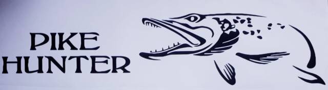 Pike Hunter Decal Sticker Wall Art Car Van Bonnet Vinyl Side Hood Graphic Window Sign Motorhome Campervan Boat