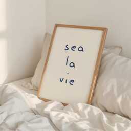 Sea La Vie Coastal Print Beach House Decor, Surf Quote Ocean Art - thumbnail 2