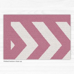 Pink Chevron Area Rug, Printed Linoleum Vinyl Mat. Art Mat With Zig-Zag Geometric Design - thumbnail 3