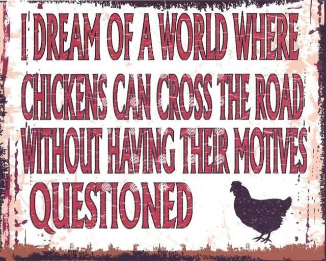 Funny Chicken Metal Wall Sign Retro Kitchen Decor