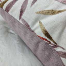 Langley John Lewis & Partners Rosehip/Lilac Embroidered Leaf Trail Cushion Cover/ Throw Cover - thumbnail 2