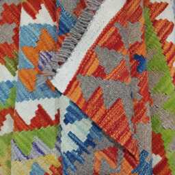 Kilim Rug Classic, Handmade Artisan Afghan Turkish, Scandinavian, Navajo, Bohemian Flatweave, Natural Wool 199x142 cm - thumbnail 4