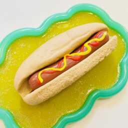 Hot Dog Wavy Wall Art/ Dopamine Decor/ Maximalist Fake Food/ Food Pop Sculpture/ Funky Unique Gift/Kitchen - thumbnail 4