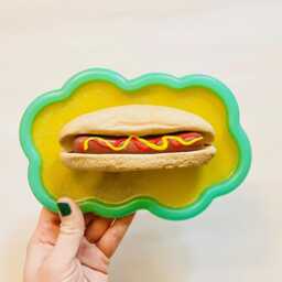 Hot Dog Wavy Wall Art/ Dopamine Decor/ Maximalist Fake Food/ Food Pop Sculpture/ Funky Unique Gift/Kitchen - thumbnail 3