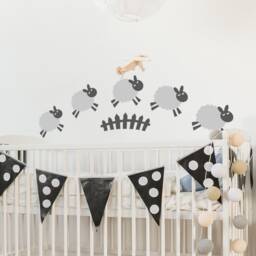 Jumping Sheep & Stars Nursery Wall Decal - Counting Sheep, Decal, Dream Vinyl Sleep Art 187 - thumbnail 3
