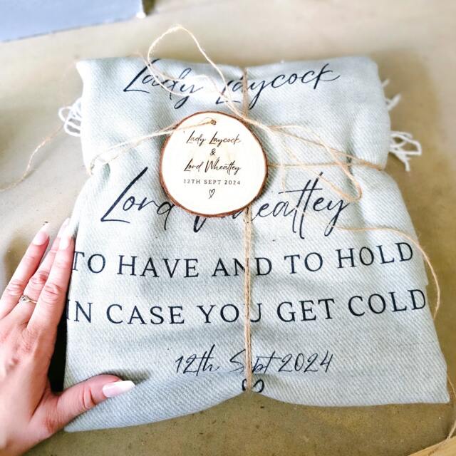 Personalised Blanket, Wedding Gift Set, Engraved Wooden Plaque, Throw, For Couples, Couple Gifts, Decor, Keepsake - image 1