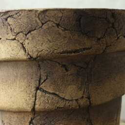 Large Stoneware Pot. Zigurat Xl Model, Pot For Special Plants, Original Design, Size 20.5 cm - Width X 18.5 - Height - thumbnail 4