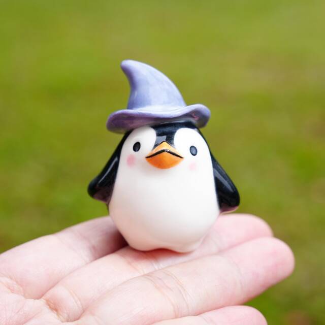 Handcrafted Halloween Cat Figurine Ceramic Candy Corn Decor - image 1