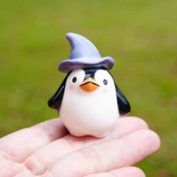 Handcrafted Halloween Cat Figurine Ceramic Candy Corn Decor