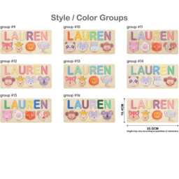 Personalized Wooden Name Puzzle, Baby Keepsake, Animal Theme - thumbnail 3
