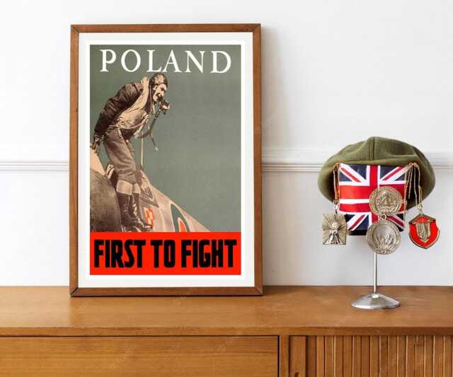 Reprint Of A Ww2 Raf Polish Sqn Propaganda Poster - image 1