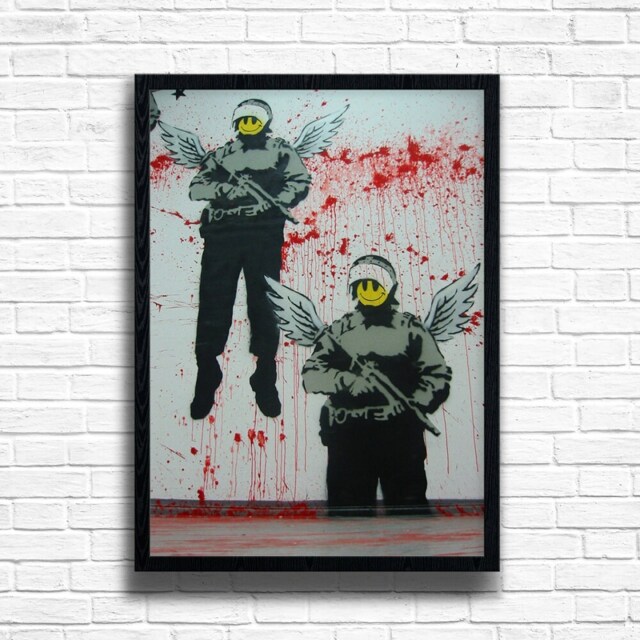 "Banksy Graffiti Art Print ""Every Picture Tells A Lie" - image 1