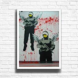 "Banksy Graffiti Art Print ""Every Picture Tells A Lie" - thumbnail 3