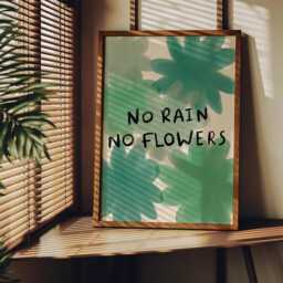 No Rain Flowers Unframed Print - Flower Prints Positive Posters Uplifting Art Feel-Good Happy Decor Wall - thumbnail 2