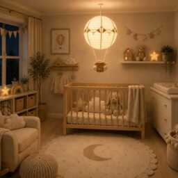 Neutral Themed Hot Air Balloon Nursery Light Shade - thumbnail 3