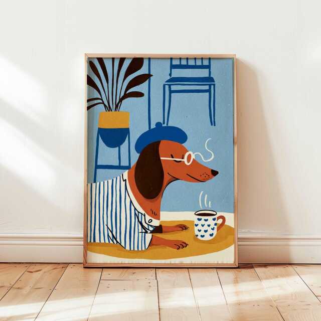Dachshund Poster, Dog Wall Art, Sausage Print, Cute Pet Decor, Puppy Lover Gift, Posters - image 1
