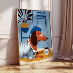 Dachshund Poster, Dog Wall Art, Sausage Print, Cute Pet Decor, Puppy Lover Gift, Posters - thumbnail 2
