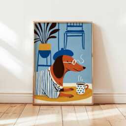Dachshund Poster, Dog Wall Art, Sausage Print, Cute Pet Decor, Puppy Lover Gift, Posters - thumbnail 1