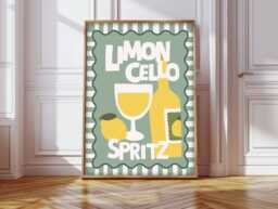 Limoncello Spritz Print, Italian Food & Drink Prints, Cocktail Wall Art Kitchen Decor - thumbnail 1