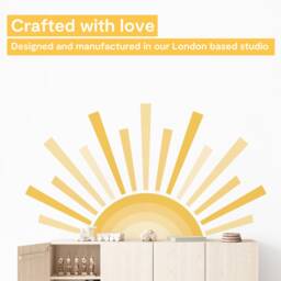 Rising Sun Wall Sticker - Fabric Peel & Stick Half Decal For Kids Room, Nursery, Playroom - thumbnail 2