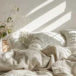 Sand Linen Bedding Set Rustic Duvet Cover & 2 Pillowcases Soft Medium Weight Bedding, Stonewashed Comfort - thumbnail 3