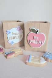 Personalised Bamboo & Acrylic Teachers Pen Pot - Appreciation Thank You Gift End Of Term Present - thumbnail 1