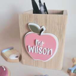 Personalised Bamboo & Acrylic Teachers Pen Pot - Appreciation Thank You Gift End Of Term Present - thumbnail 3