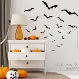 Halloween Wall Decal, Bats Sticker, Decal For Office Home Decor, Decor - thumbnail 1