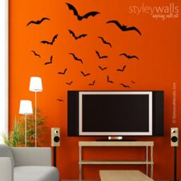 Halloween Wall Decal, Bats Sticker, Decal For Office Home Decor, Decor - thumbnail 2