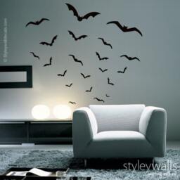 Halloween Wall Decal, Bats Sticker, Decal For Office Home Decor, Decor - thumbnail 3
