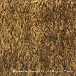 Faux Fur Throw Blanket, Brown Desert Wolf, Minky Cuddle Lining - thumbnail 2