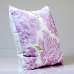 Peonies Linen Pillow Cover, Lavender Purple Floral, Christopher Farr Cloth - thumbnail 2
