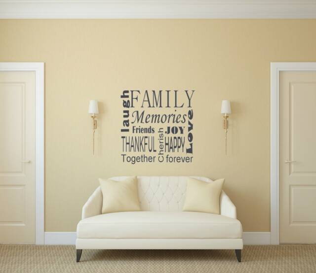 Family Wall Decal. Leave As A Collage Or Cut & Randomly Place Around Family Pictures - Vinyl Decal - image 1