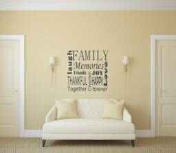 Family Wall Decal. Leave As A Collage Or Cut & Randomly Place Around Family Pictures - Vinyl Decal - thumbnail 1