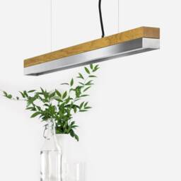 Pendant Lamp - Oak Wood & Stainless Steel Dining Room Gantlights Led - thumbnail 2