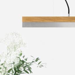 Pendant Lamp - Oak Wood & Stainless Steel Dining Room Gantlights Led - thumbnail 3