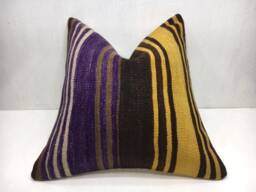 Vintage Kilim Pillow Cover, Bohemian Throw Pillow, 20x20