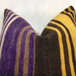 Vintage Kilim Pillow Cover, Bohemian Throw Pillow, 20x20 - thumbnail 2