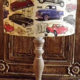 Shabby Chic Lamp Shade Vintage Cars Lightshade Fatta Da Mamma Free Gift - thumbnail 2